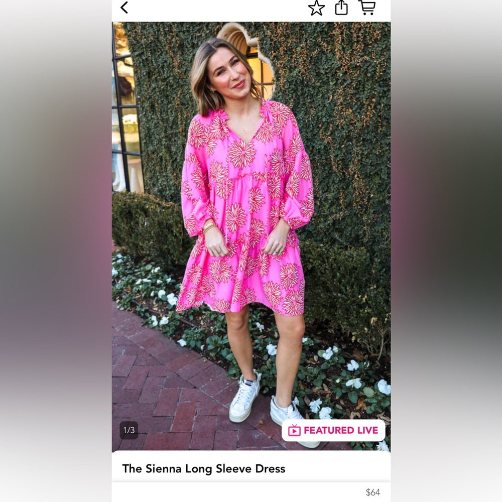 J. Marie pink long sleeve dress